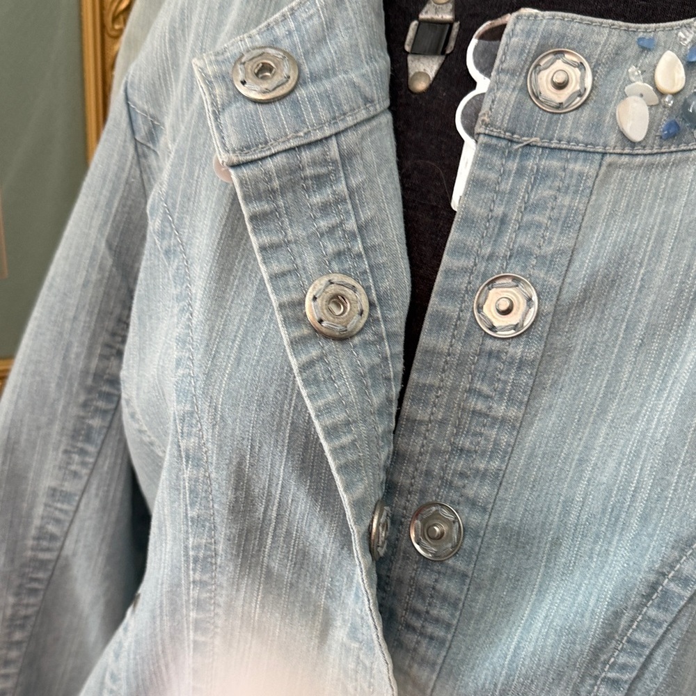 Ruby Rd. Vintage Women’s Light Blue Jean Jacket W… - image 4
